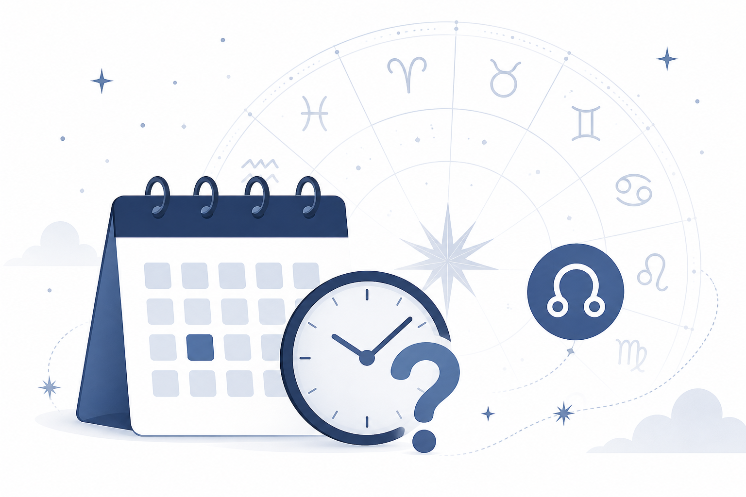Illustration of finding North Node sign when birth time is unknown